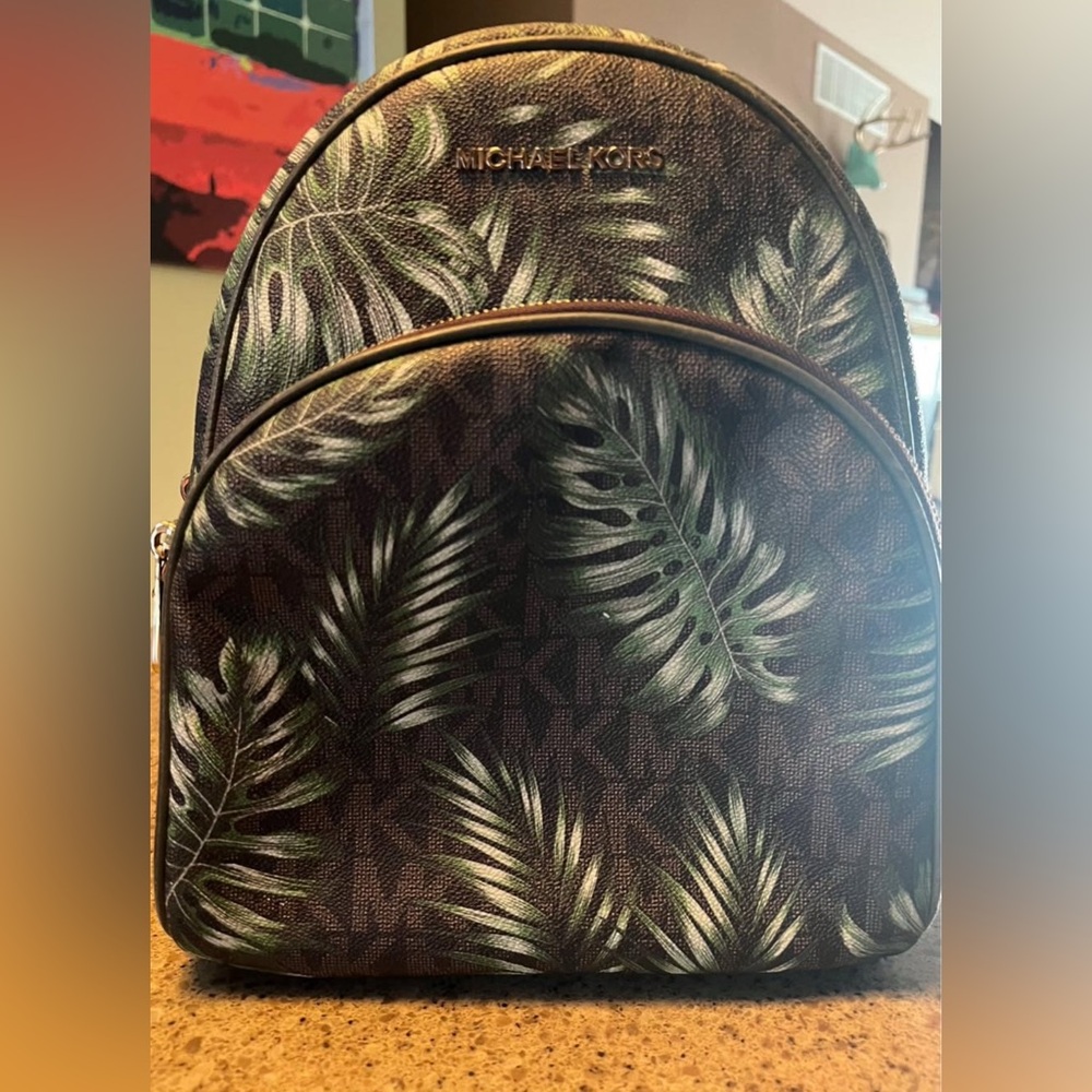 Michael Kors Abbey Palm Leather Backpack